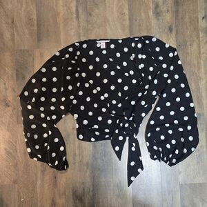 Victoria's Secret Black and White Polka Dot Blouse